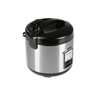 GOURMETmaxx Reiskocher schwarz silber B/H/L: ca. 23,6x25,2x23,2 cm - Schwarz, Silber