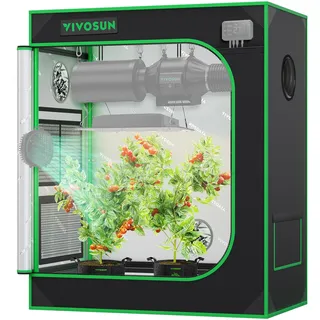 VIVOSUN Growzelt 75x45x90cm mit Reflektierende Mylar für Indoor-Anbauzelt | Grow Tent mit Belüftungsfenstern, abgedichtetem Boden & glatten SBS-Reißverschlüssen für Pflanzenzucht Gewächshaus