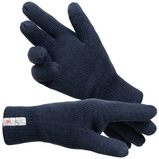 Indicode Unisex Jason Handschuhe Fleece Futter | Herrenhandschuhe Damenhandschuhe Navy XL/XXL - XL-XXL