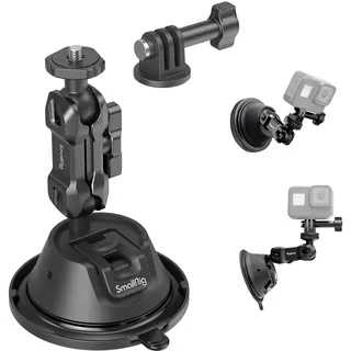 SMALLRIG Suction Cup Mount Kamera Auto Saugnapf Halterung für GoPro Hero 13/12/11, für DJI Action/Procket, für Insta360 X5/X4, Montage an der Windschutzscheibe oder am Fenster des Autos – 4193