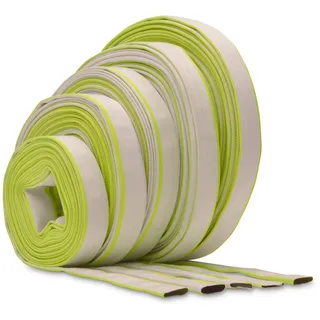 Ø 1 Zoll - 25 mm, Meterware Flachschlauch | Bauschlauch | Industrieschlauch | Synthetischer Gummi, Weiß mit Grün, 10 Bar, -20°C bis +60°