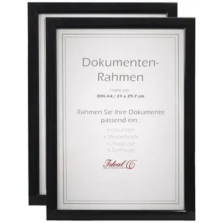 Ideal Trend 2er 3er 5er 10er Pack Dokument Bilderrahmen 21x29,7 DIN A4 Urkunde Foto Rahmen: Farbe: 2er Pack Schwarz