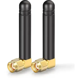 Bingfu Mini WLAN Antenne 2,4 GHz 5 GHz 2 dBi MIMO-Antenne mit Rechtwinkligem RP-SMA Stecker 2 Stück für WLAN-Router Drahtlose Netzwerkkarte USB-Adapter Sicherheit IP-Kamera Videoüberwachungsmonitor