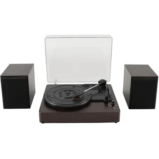 Topteng Schallplattenspieler mit Lautsprecher, 3-Geschwindigkeiten (33/45/78 U/min) für 7/10/12 Zoll Vinyl-Schallplatten, Geteilter Turntable Record Player, mit LP Modus - Zum entspannten Musikgenuss