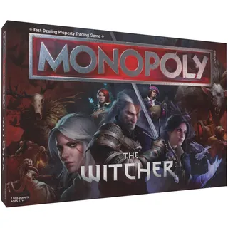 Monopoly The Witcher | Spielen Sie als Kristallschädel, flammendes Buch, Kaer Morhen, Laute und mehr, offiziell Lizenziertes Sammelspiel basierend auf beliebten Videospiel-Franchise
