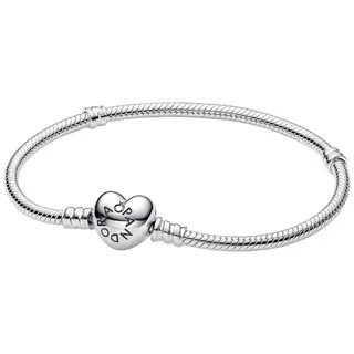 Pandora Moments Herz und Schlangen-Gliederarmband Silber 594594C00-18 Größe 18