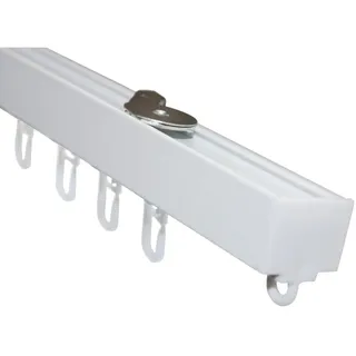 GARDINIA Aluminium-Vorhangschienen-Set Luna 1-läufig Weiß 200 cm