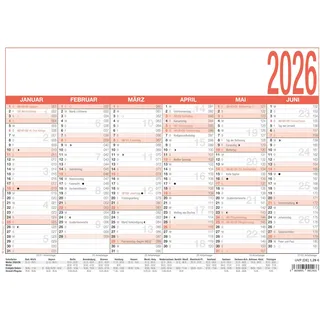 Zettler Arbeitstagekalender 2026