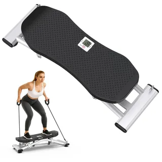 PASYOU Balance Board, Wackelbrett mit Widerstandsbändern, Balance Board Erwachsene mit LCD-Display, 150 kg Belastbarkeit, Ski-Slide-Rocker-Stepper für Ganzkörper-Workout