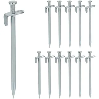 Relaxdays Felsbodenheringe 12er Set Silber