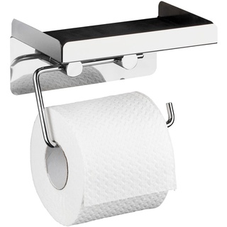 Wenko Toilettenpapierhalter mit Ablage 2in1 silber