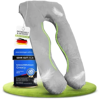 greacy Seitenschläferkissen mit Bezug - Stillkissen XXL | Pregnancy Pillow | Kissen Schwangerschaft | Body Pillow | Schlafkissen Lesekissen | Schwangerschaftskissen