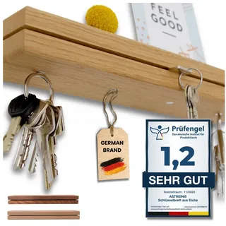 Astrein Schlüsselbrett, Schlüsselbrett aus Holz, Magnetisches Schlüsselbrett Eiche