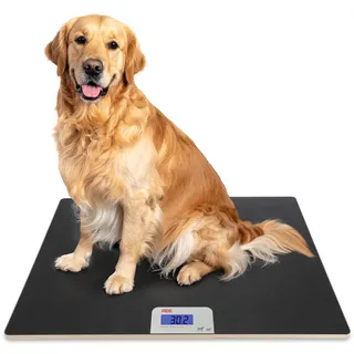 ADE Digitale Tierwaage bis 100 kg | große Hundewaage XL | extra leicht und flach | pfotenfreundliche Oberfläche | auch für Katzen und Kleintiere