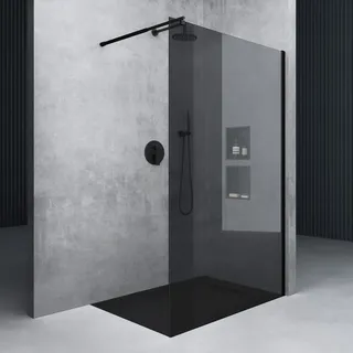 mai & mai Walk-In-Dusche 140 x 200 cm BRAM1 Bremen2VG schwarz Sicherheitsglas