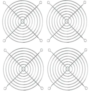 COYUN 4 Stück 120mm Lüftergitter, Fan Grill, Metall CPU Gehäuse Lüfter Gitter mit Schrauben, Schutzgitter Metal Grill Belüftung Lüfterabdeckung für 120x120mm CPU Lüfter, Computer Kühllüfter