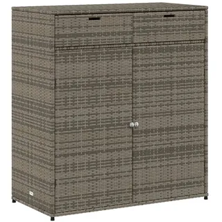 vidaXL Gartenschrank Grau 105x55x113 cm Poly Rattan