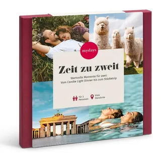 mydays Geschenkbox Zeit zu zweit; Erlebnis verschenken oder selbst erleben; Gutschein für 2 Person(en)