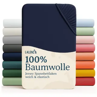 Laleni Jersey Spannbettlaken 40x90 cm Babybett - Oeko-TEX zertifiziertes Kinderwagen Bezug aus 100% Baumwolle - Spannbettlaken für Kinderwagen und Wiege in Blau
