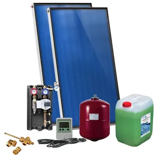 Solarpaket SUNEX für Brauchwasser mit 2x AMX 2.51 Flachkollektoren, 5,02m2, ohne Speicher