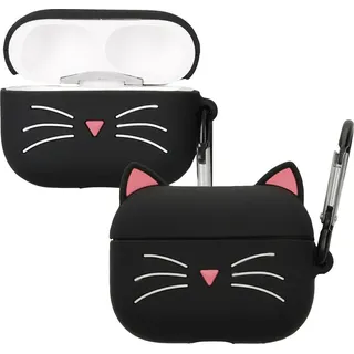kwmobile Hülle kompatibel mit Apple Airpods Pro 2 Hülle - Silikon Kopfhörer Schutzhülle Case Cover Schwarz Weiß