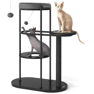 Songmics FEANDREA Kratzbaum, modern, Metallrohre, Sisalstamm
