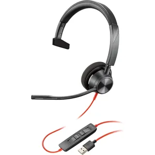 Poly BW 5220 STEREO USB-A HS (Kabelgebunden, USB-A), Office Headset, Schwarz