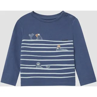 s.Oliver Langarm-Jersey-Shirt mit Frontprint - blau - 62