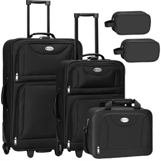 Juskys Reise Trolley Kofferset Athen - Schwarz
