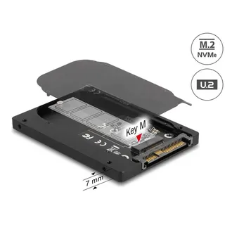 DeLock 2.5′′ Konverter U.2 SFF-8639 zu M.2 NVMe Key M - 7 mm Höhe