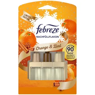 Febreze 3Volution Lufterfrischer Duftstecker Nachfüllflakon Orange & Zimt 20 ml, 3 Wechselnde Düfte Zum Bekämpfen Von Gerüchen