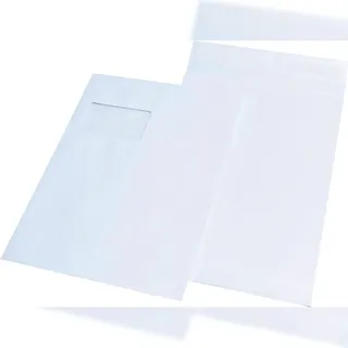 MAILmedia Faltentaschen C4, mit Fenster, 20 mm-Falte, 120 g/qm, 100 Stück