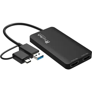 FeinTech CX200 USB Dual HDMI Adapter Splitter 2 Monitore gleichzeitig PC Windows Mac