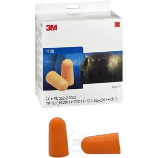 3M 1100 Gehörschutzstöpsel, 37 dB ohne Kordel (200 paar)