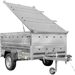 Leichter Anhänger 200x125 UNITRAILER GARDEN 201 KIPP mit BIS-Seitenwänden und Aluminiumabdeckung