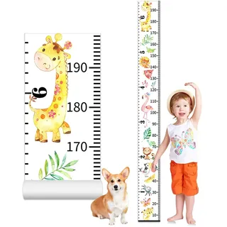 Wachstumstabelle für Kinder,20×200 cm Wachstum Messlatte Aufrollbare,Größentabelle Messlatte Kinder,Dekorative Höhe Wachstum Diagramm,Wachstum Messlatte Wandbehang,für Kinderzimmer,Wanddekoration