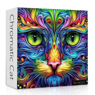 Katzen-Puzzles für Erwachsene, 1000 Teile, Fantasie-Tier-Kätzchen, abstraktes Kunst-Puzzle, buntes lustiges Katzen-Puzzle, Kätzchen, unmögliche Harte Herausforderung Puzzle für Erwachsene