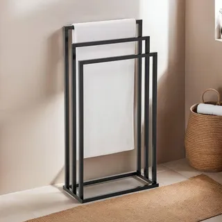 Idimex Kuno Handtuchständer freistehend Schwarz