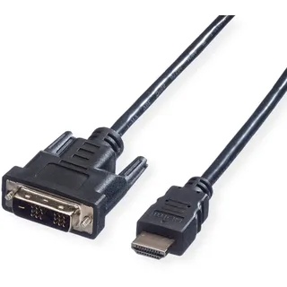 Value Kabel DVI (18+1) ST - HDMI ST, schwarz, 1 m