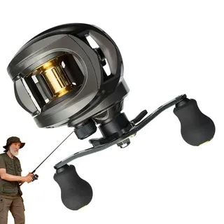 BAITCASTER REEL - BAITCASTER RED | BAITCASTER ROD und REEL COMBO | Meeresfischerei Wasserabfall Rolle | Low Profile Baitcast Rollen | Links/rechts Hand Bremsfischerei Accessoire Raubtierfischerei, Pik