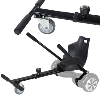 Robway Hoverkart | DAS ORIGINAL ® - W1 W2 W3 & universal für 6,5" / 8" / 10" Boards - Hoverboard Sitz - Hoverseat - Hovercart Sitz - Gummibereifung - Kinder & Erwachsene (Schwarz)