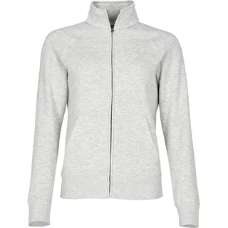 Fruit of the Loom LADIES PREMIUM SWEAT JACKET - Damen Sweatjacke mit Stehkragen und zwei Vordertaschen, graumeliert, XL