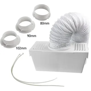 Trade-Shop Wäschetrockner-Kondensator Set Box Entlüftung Abluftschlauch 102mm 90mm 80mm, Entlüftungsschlauch Entlüftung Abluftschlauch 102mm