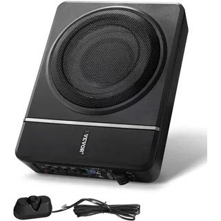 Vevor Untersitz Auto Subwoofer 120 W RMS Nennleistung Auto Subwoofer mit Stromversorgung, Subsystem mit eingebautem Verstärker, Hoch-/Niedrigpegel-Eingang und Lautstärkeregler für SUVs Lkws Wohnmobile
