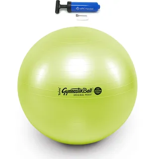 Original Pezzi Gymnastikball Maxafe Ø 65cm in Allen Farben inkl. ATC Ballpumpe - bis 400 kg belastbar - Fitness, Reha, Therapie, Gymnastik und als Sitzball fürs Büro, 65cm apfelgrün