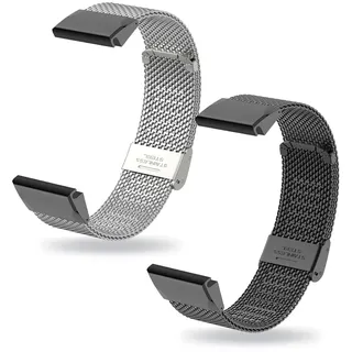 2-PCS Metall Armband Kompatibel mit Garmin Forerunner 955/935 Armband Mesh Edelstahl Schnalle für Damen/Herren für Garmin Forerunner 955/935 Band Ersatzarmband für Garmin Forerunner 955 (4)