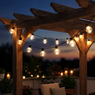 Expo Börse Solar Lichterkette 24x LED Glühbirnen 660 cm Warmweiß