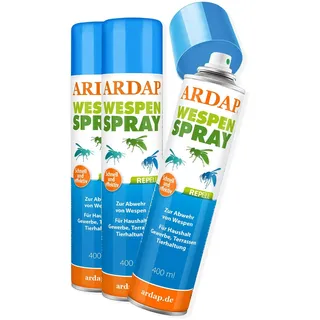 ARDAP Repell Wespenspray 3 x 400ml - Wespen vertreiben - Wespen Spray - Anti Wespen Outdoor - Wespenspray Sofortwirkung - Insektenspray Wespen - Spray gegen Wespen - Wirkt schnell (PT19)
