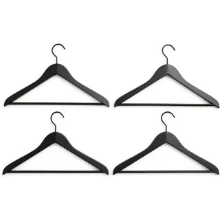 HAY Smooth Kleiderbügel Aluminium Schwarz 4 St.