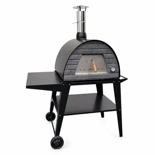 Impexfire Maximus Mobiler Holzbackofen mit Gestell, Schwarz, 60 x 60 cm | In ca. 20 Min. auf 300 °C aufgeheizt, bis zu 30 Pizzen pro Stunde bei ca. 3 kg Holzverbrauch pro Stunde